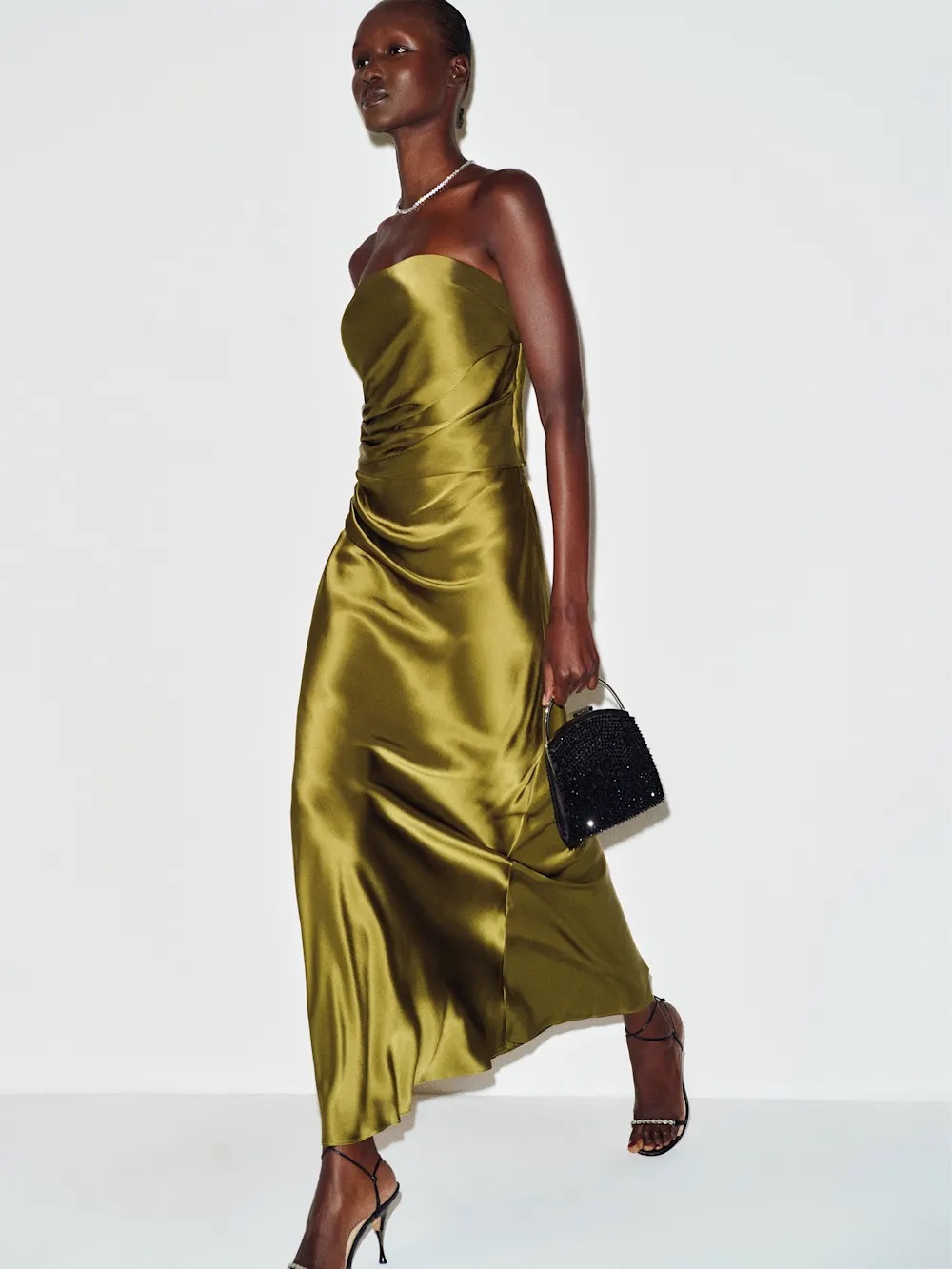 Reformation Meshea Silk Dress In pear, NEW WITHOUT TAGS, NEVER WORN, NO FLAWS.